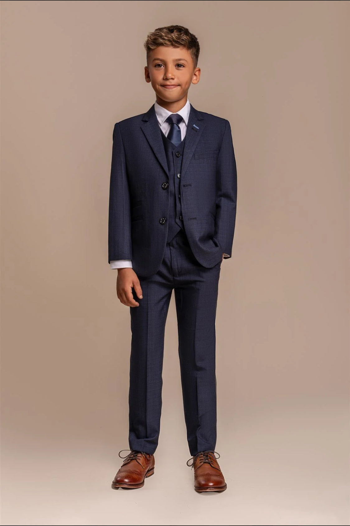 House of Cavani Navy Seba Boys 3 pice suit