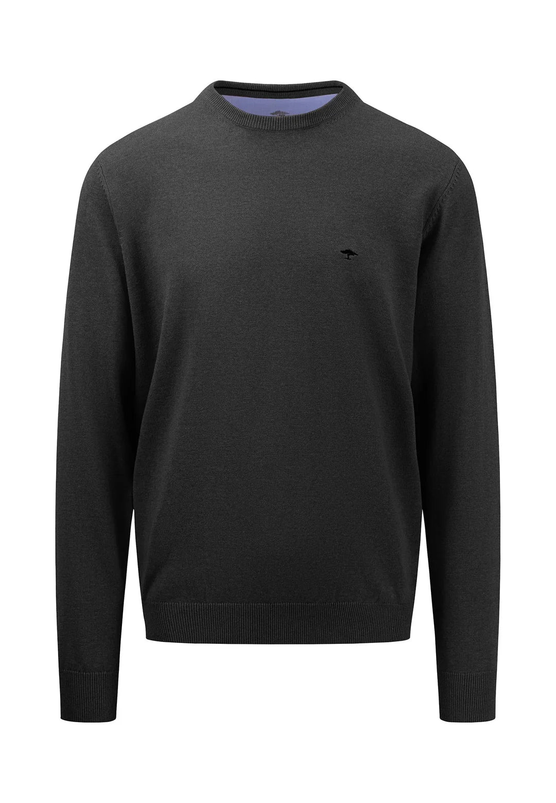 Fynch Hatton Knitwear O-Neck Superfine Jumper Black