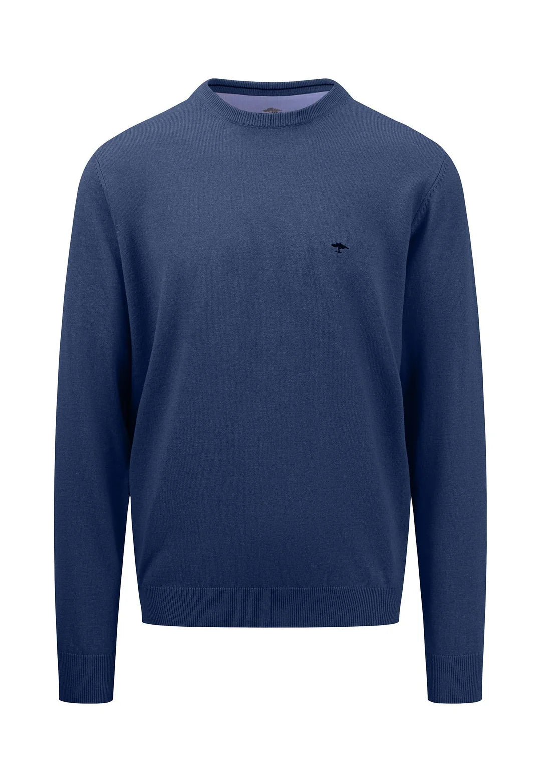 Fynch Hatton Knitwear O-Neck Superfine Jumper Night Blue