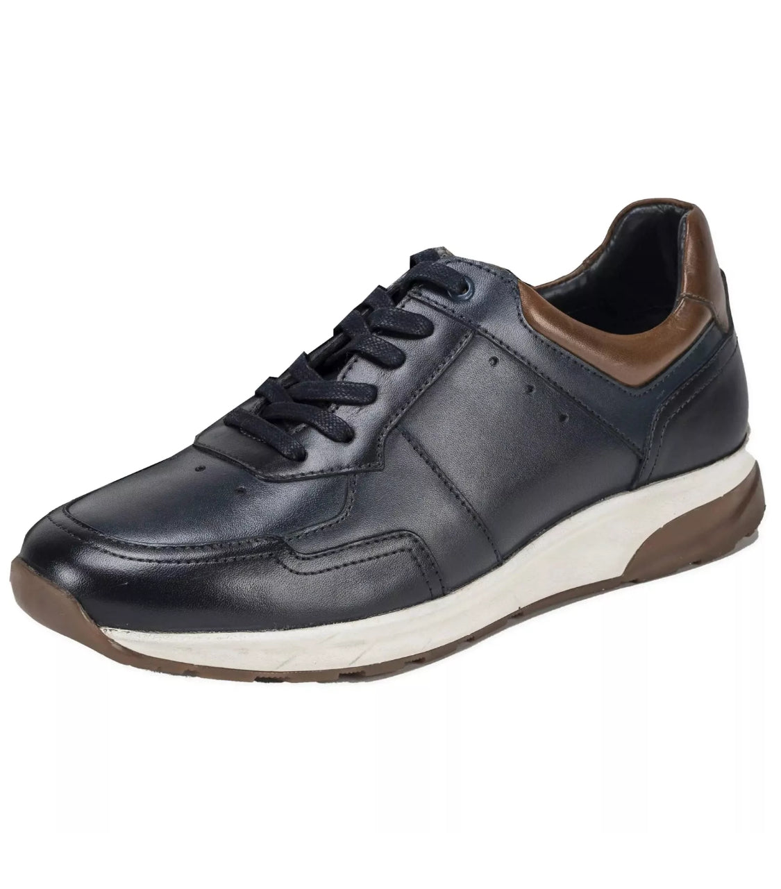 Sloane Mens Max Leather Trainers Navy