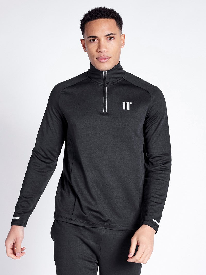 11 degrees OXYGEN QUARTER ZIP TOP - BLACK