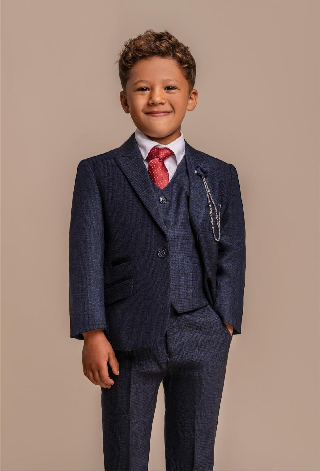 House of Cavani Boys Cardi Navy 3 pice suit