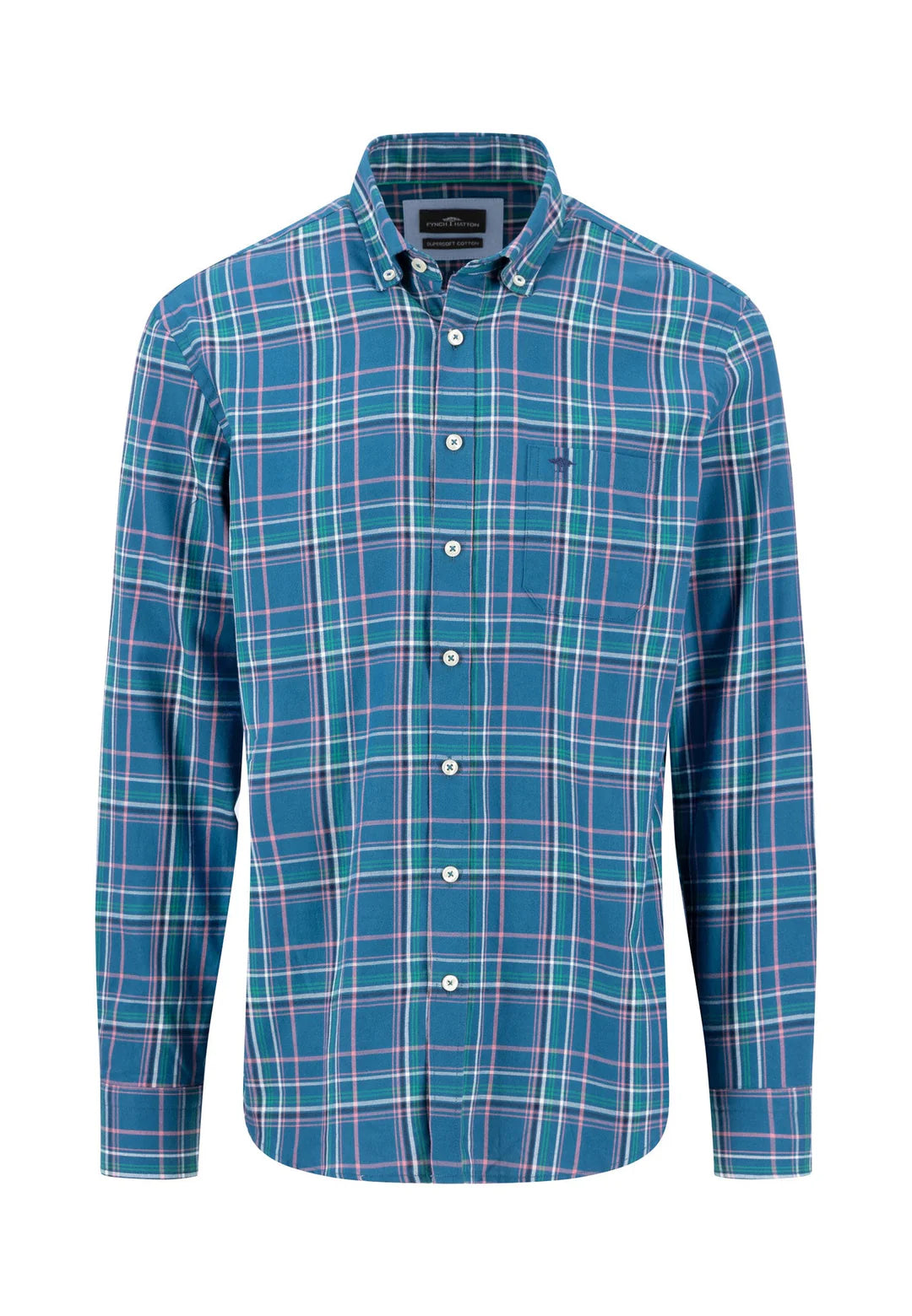 Fynch Hatton check shirt Dark Teal