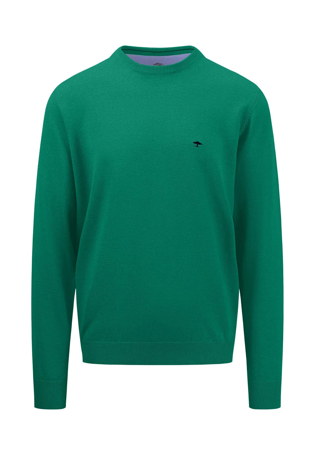 Fynch Hatton Knitwear O-Neck Superfine jumper Grass Green