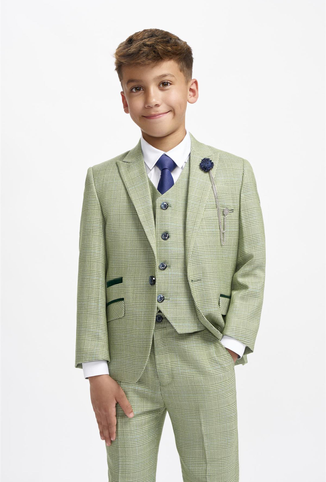 House of Cavani Cardi  Boys Sage Green 3 pice suit