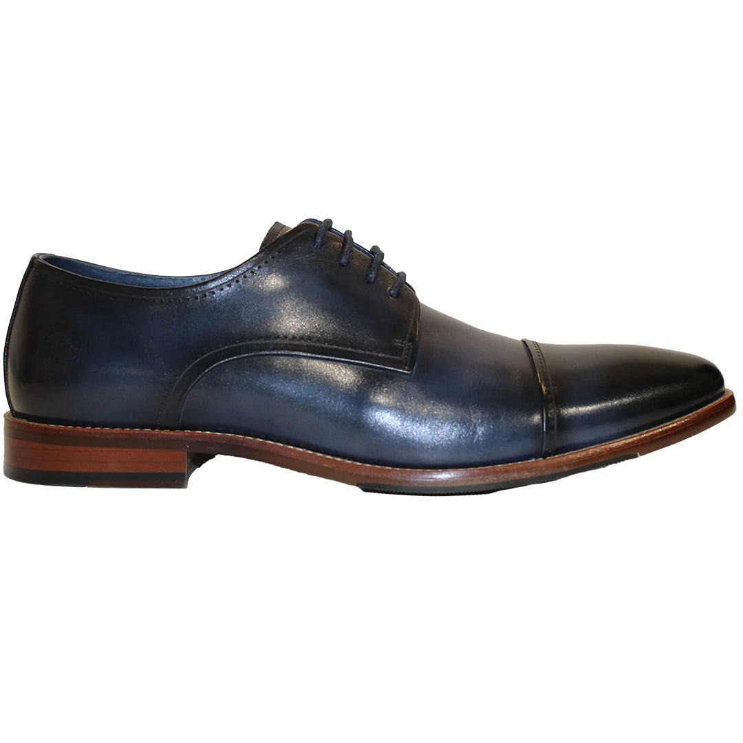 Ninety 78 Navy Leather Formal Lace Shoes