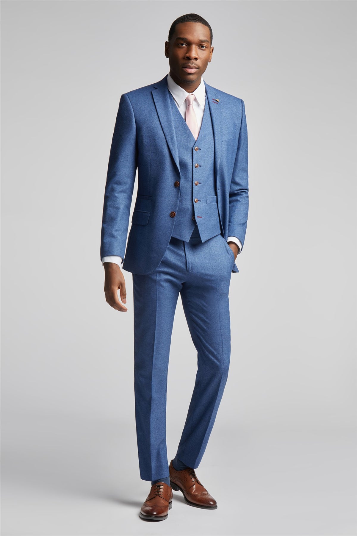 ANTIQUE ROGUE
Slim Fit Blue Texture Suit