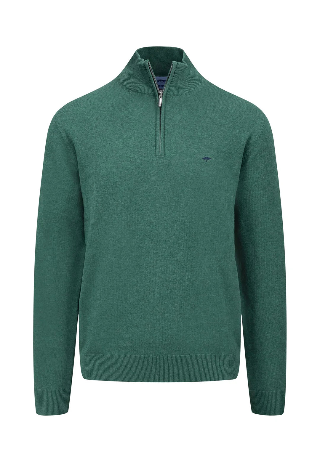 Fynch Hatton 1/4 Zip knitwear Dark Emerald