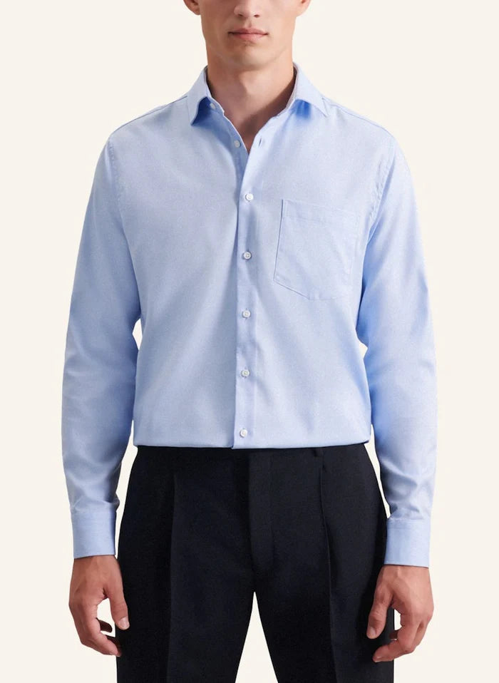 Seidensticker Business Shirt in Regular with Kent-Collar Blue